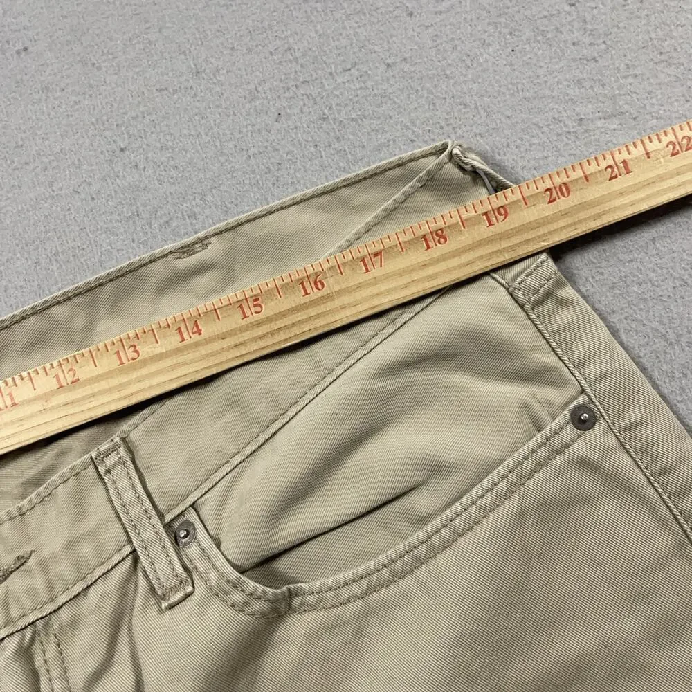 Levi’s 514 Straight Fit Pants Men 38x30 Khaki Stretch Twill‎ Jeans Tag 38x32